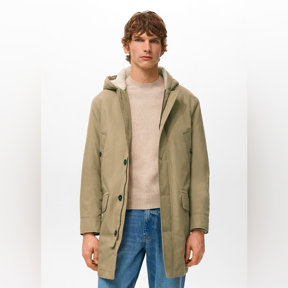NWT MANGO Quilted Parka With Water-Repellent Hood